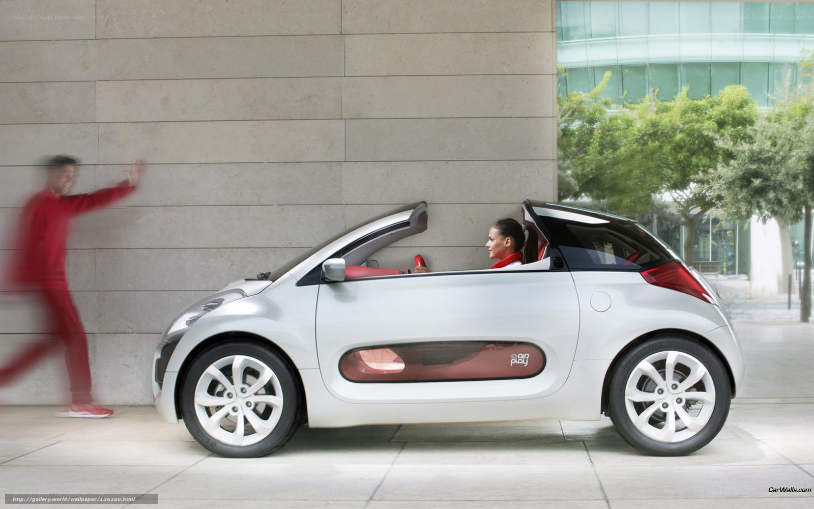 Concept car with woman driver