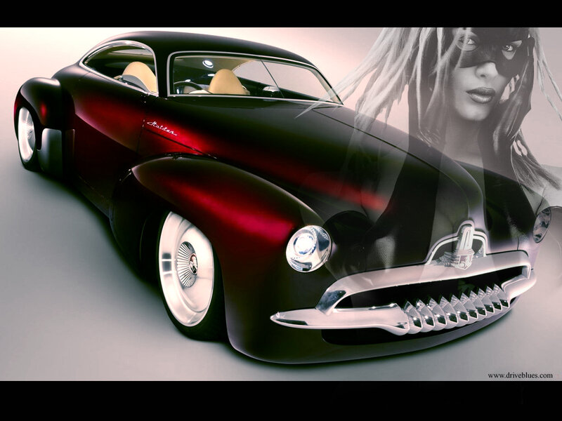 Concept car with woman overlay