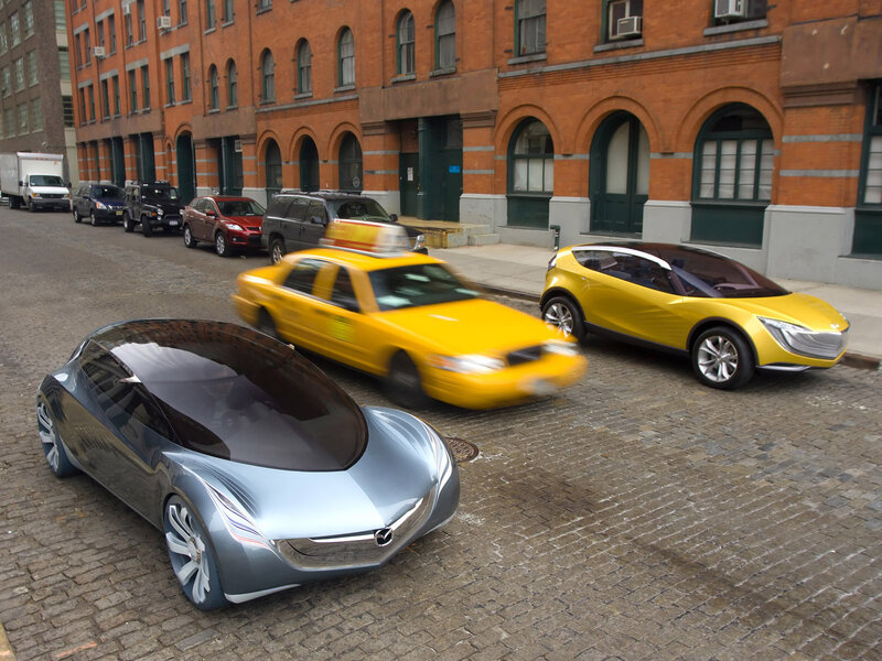 Concept Cars on Street — Yellow