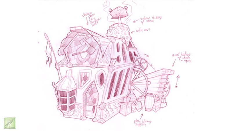 concept sketch of a whimsical house