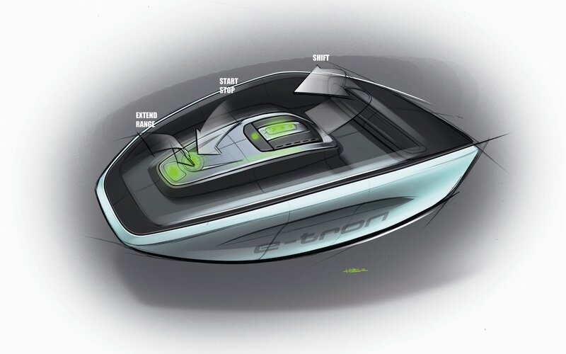 Concept sketch of e-tron vehicle