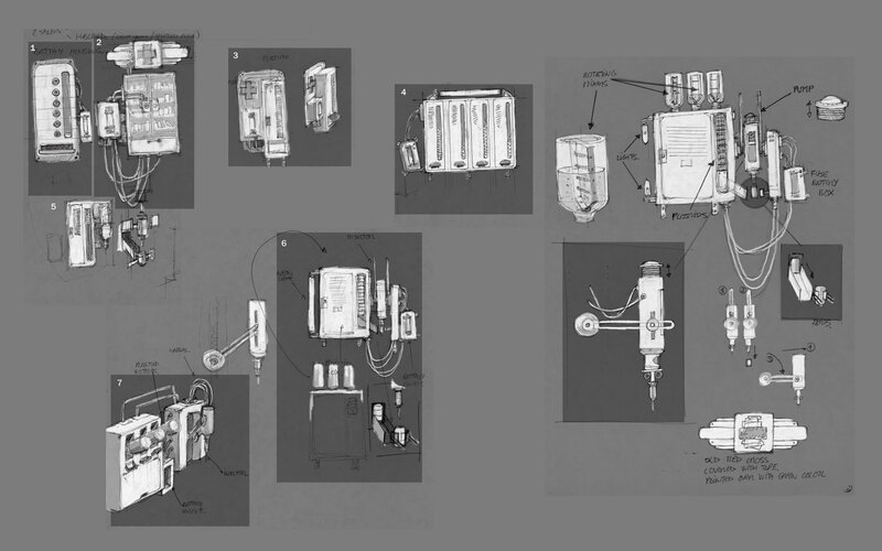 concept sketches of mechanical devices