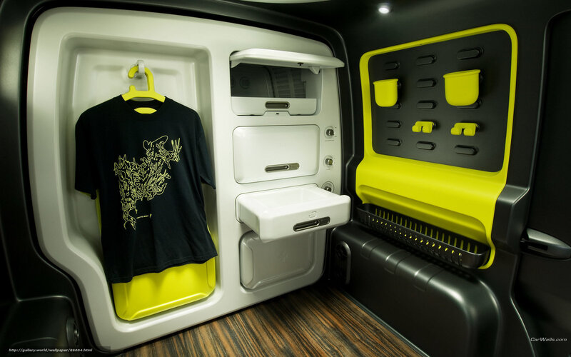 Concept van interior with storage