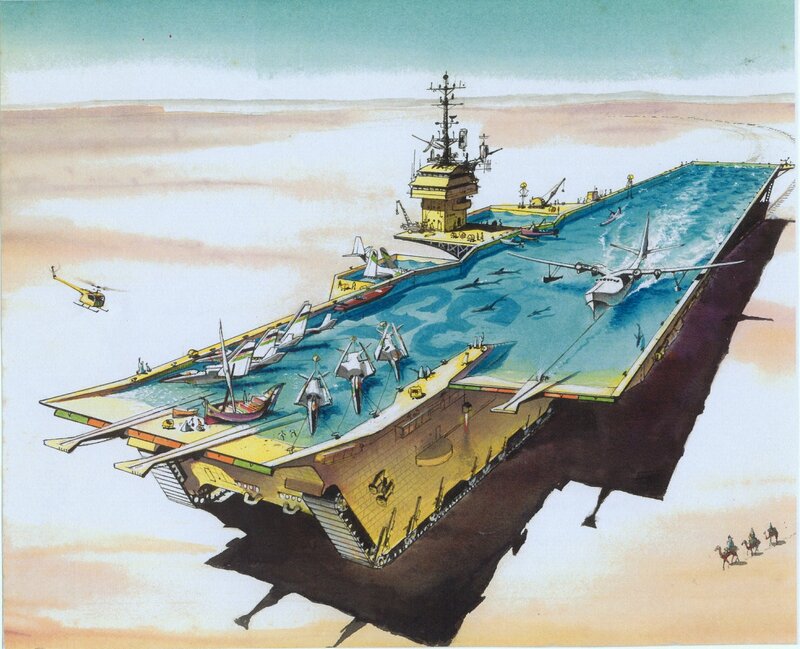 Conceptual aircraft carrier illustration