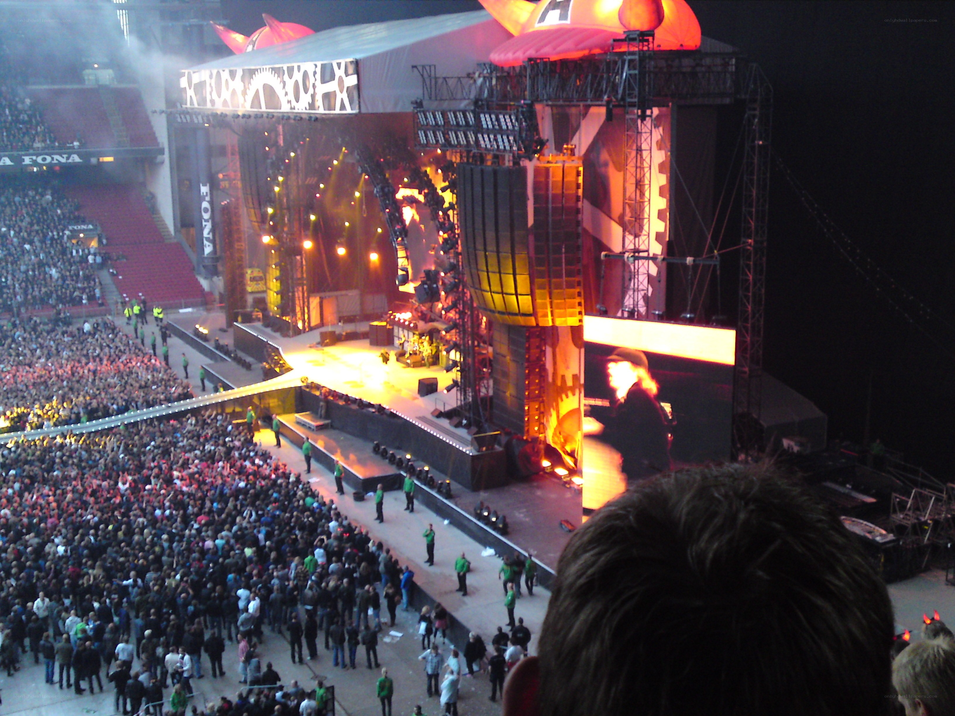 concert at a large stadium