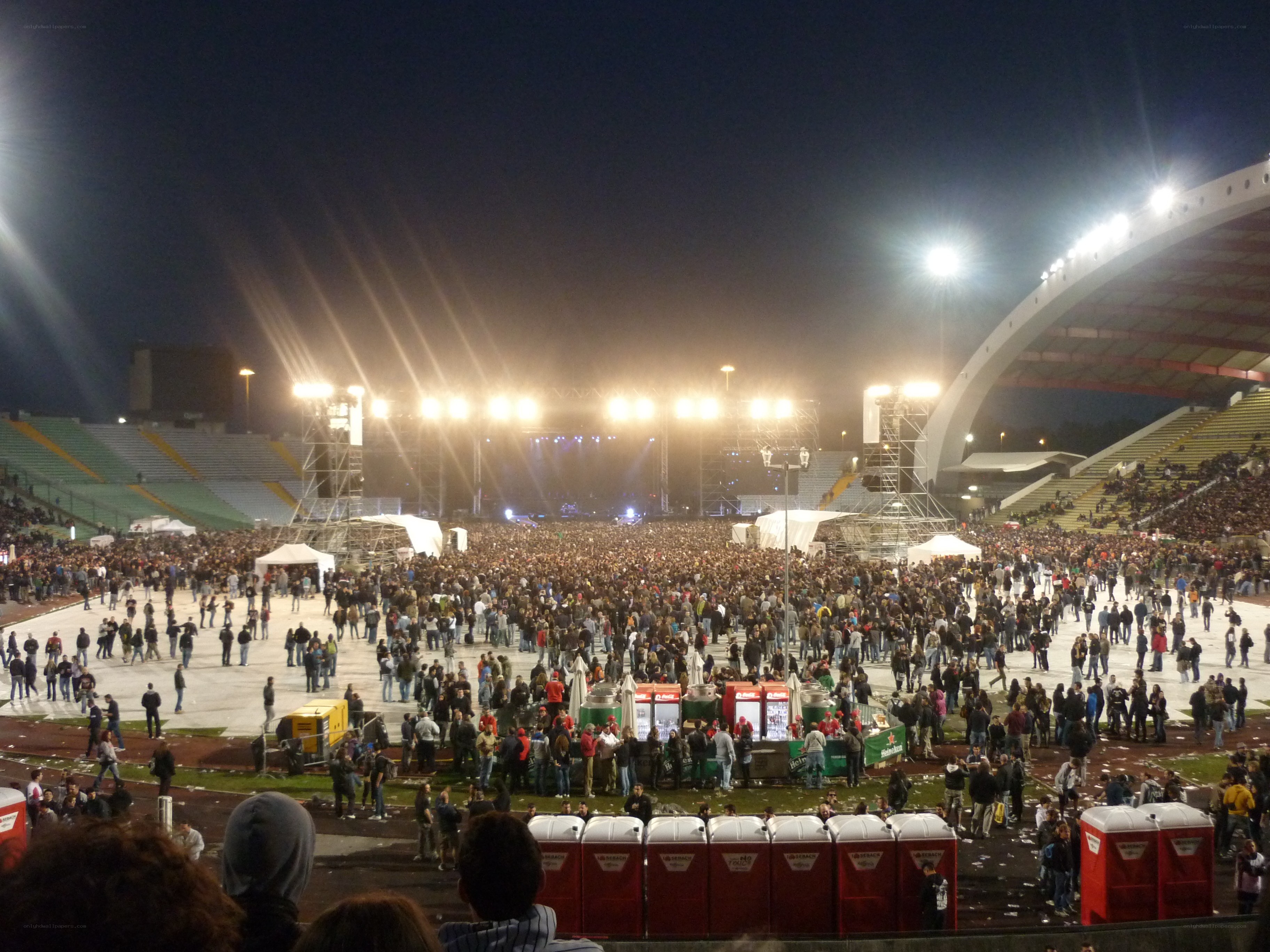 Concert at a stadium at night