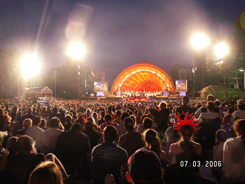 Concert at night in a park