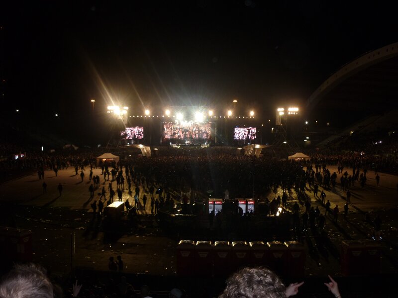 Concert at night in a stadium