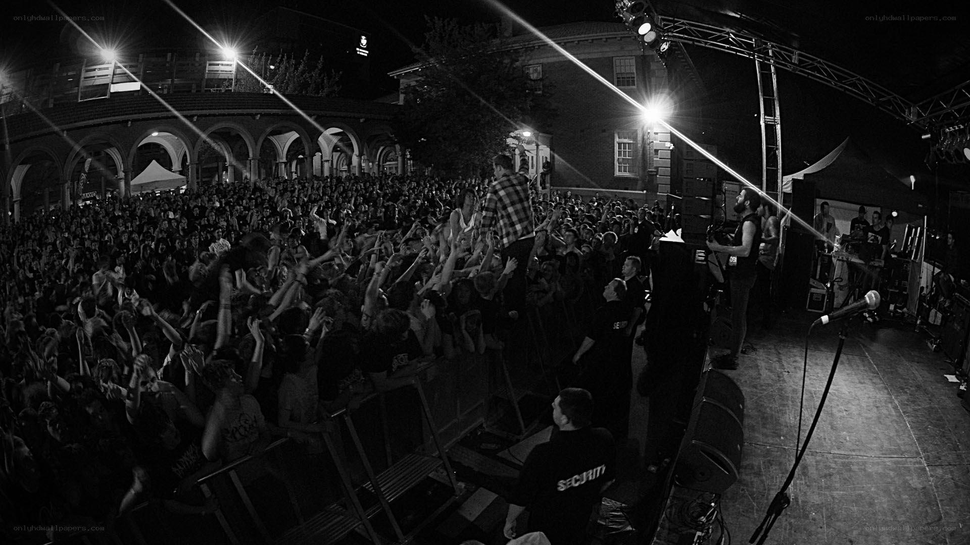 Concert crowd at night