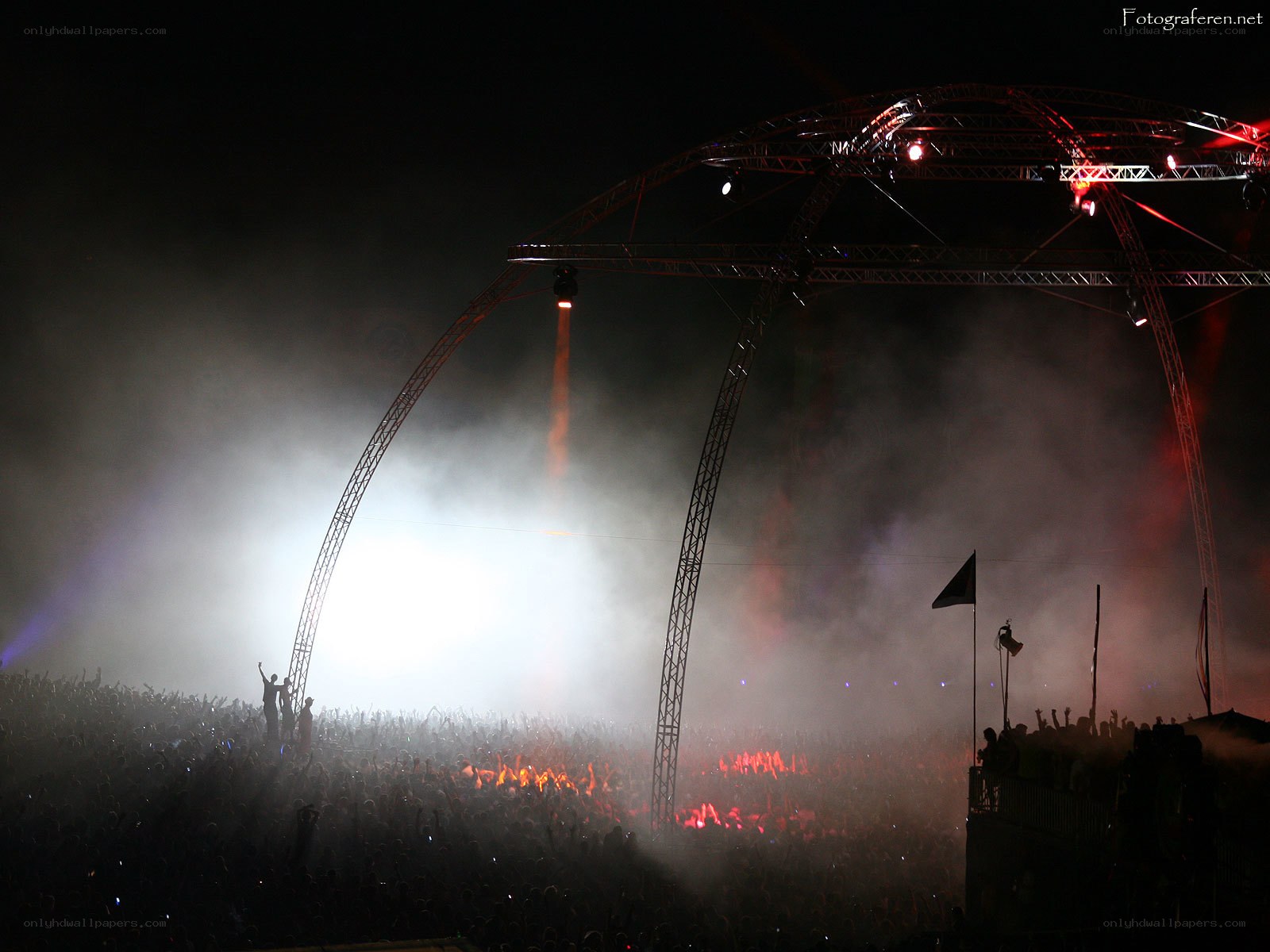 Concert crowd at night