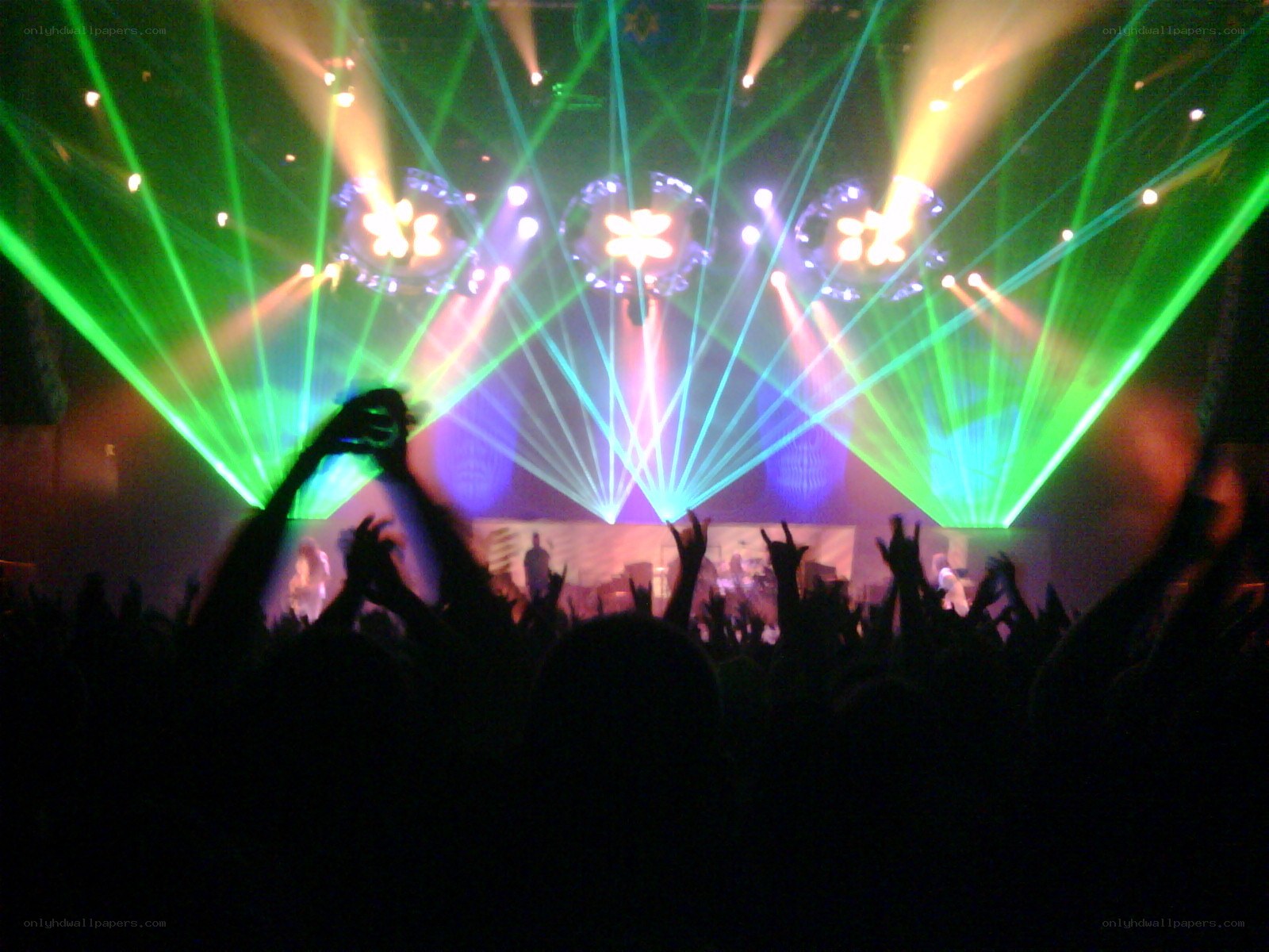 Concert crowd with laser lights