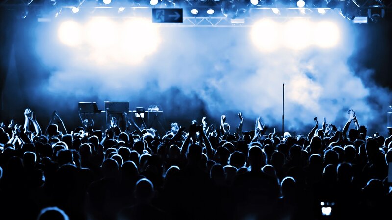 concert crowd with lights