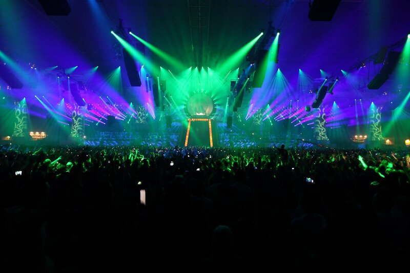 Concert crowd with lights