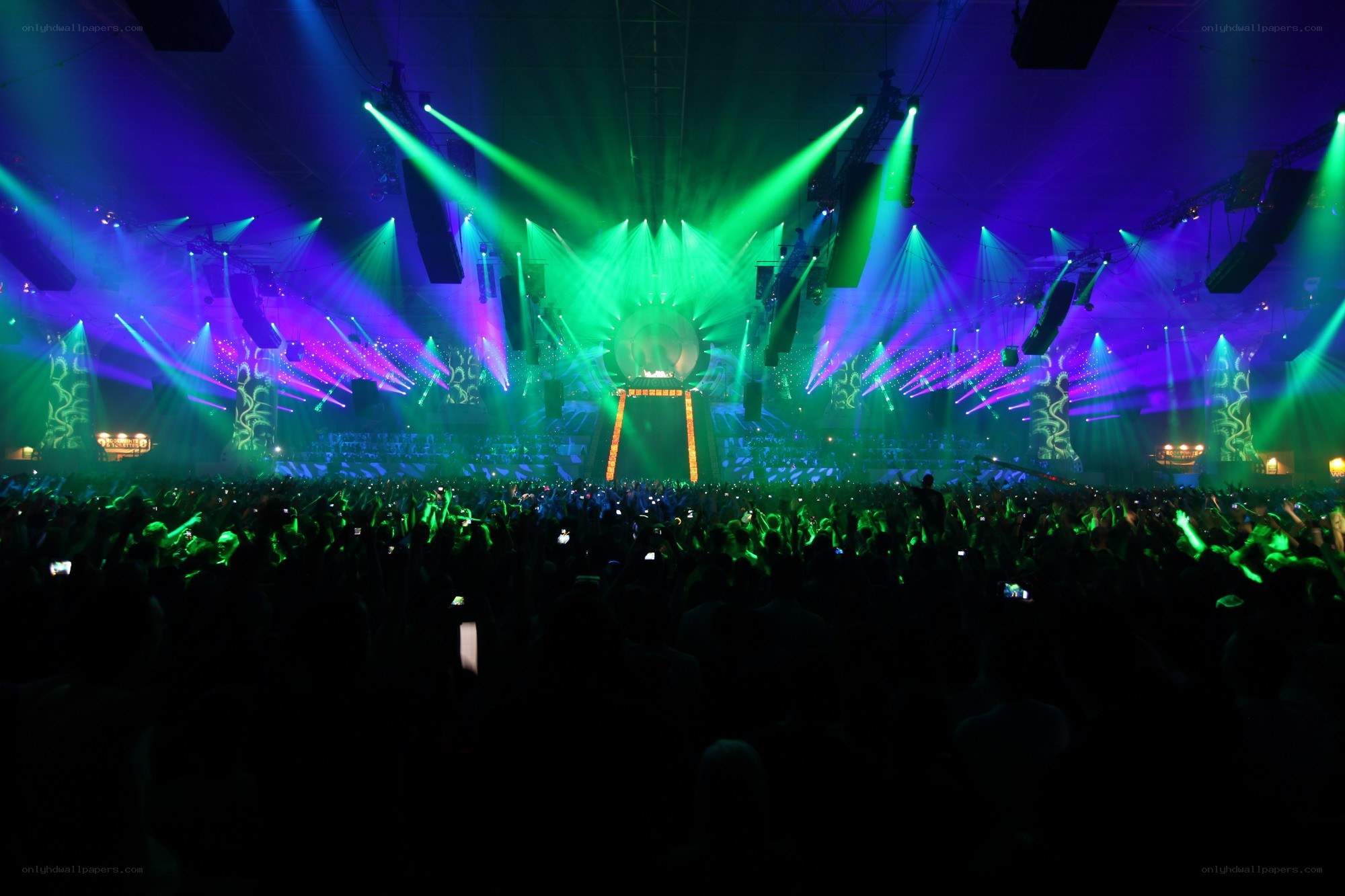 Concert crowd with lights