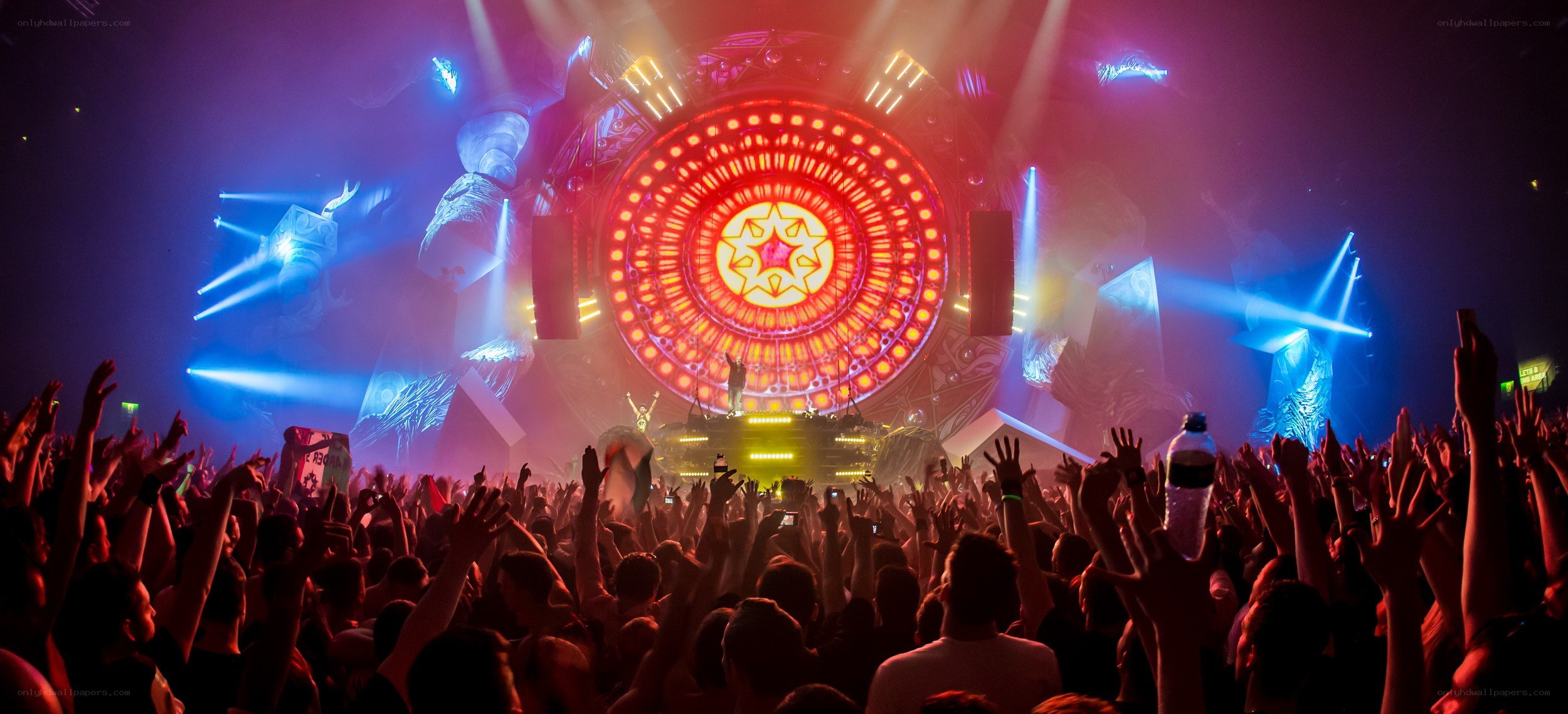 Concert crowd with lights