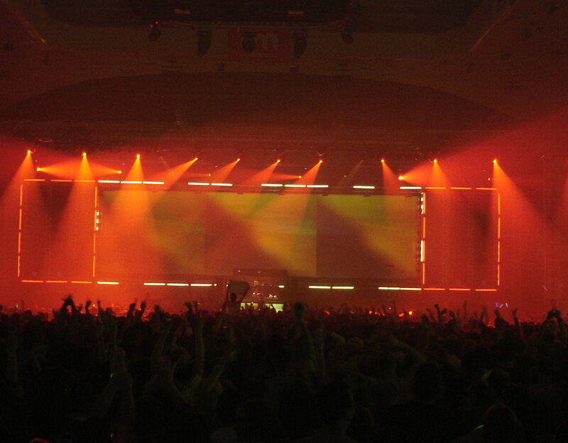 Concert crowd with lights