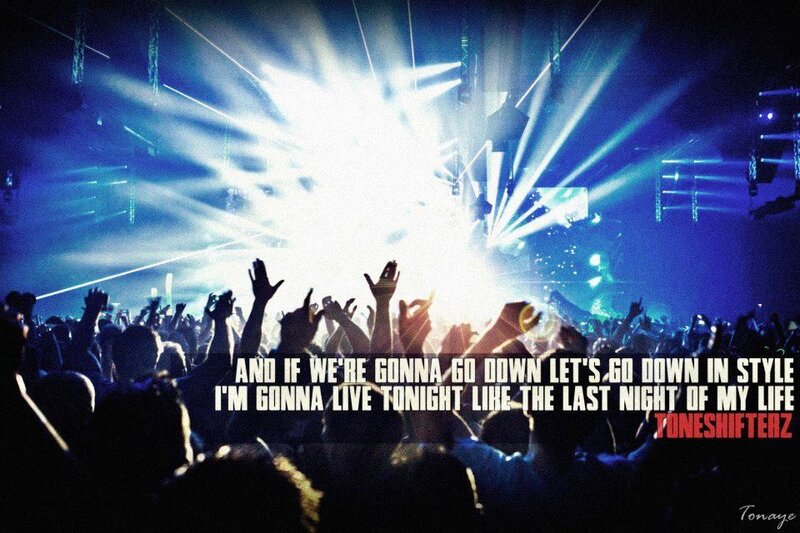 concert crowd with lyrics