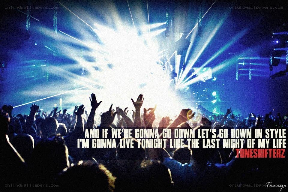 concert crowd with lyrics