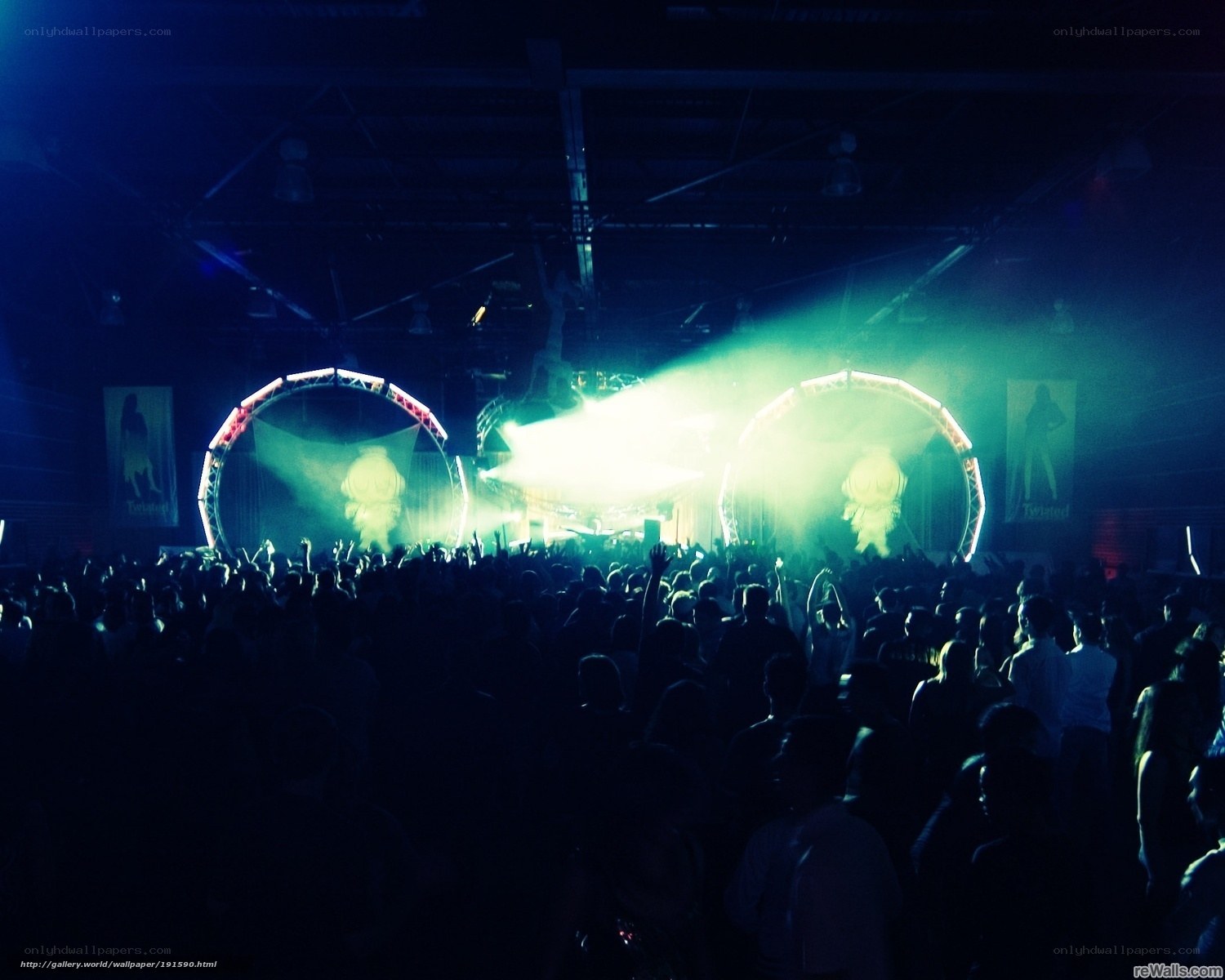concert crowd with stage lights