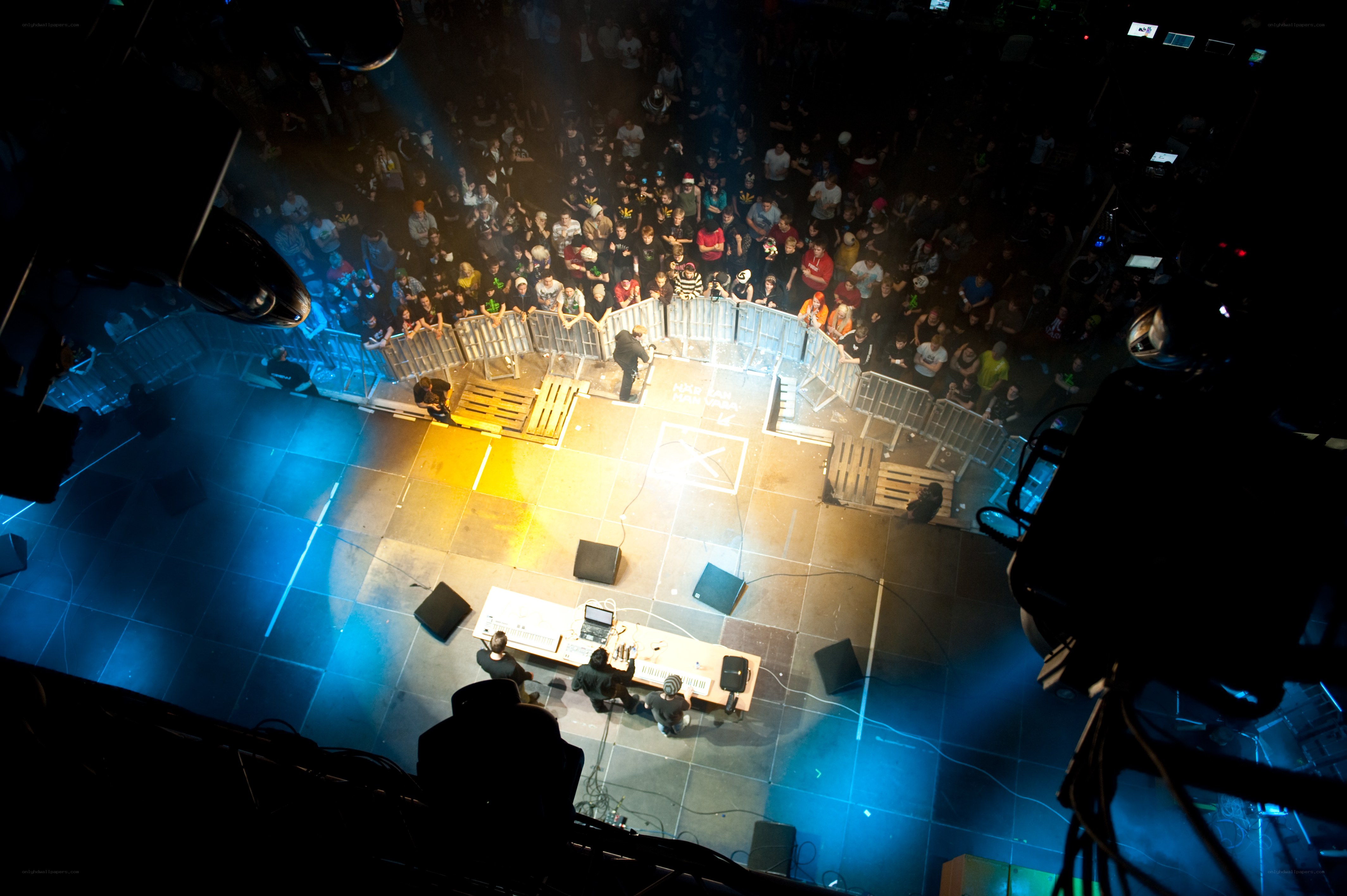 concert stage from above