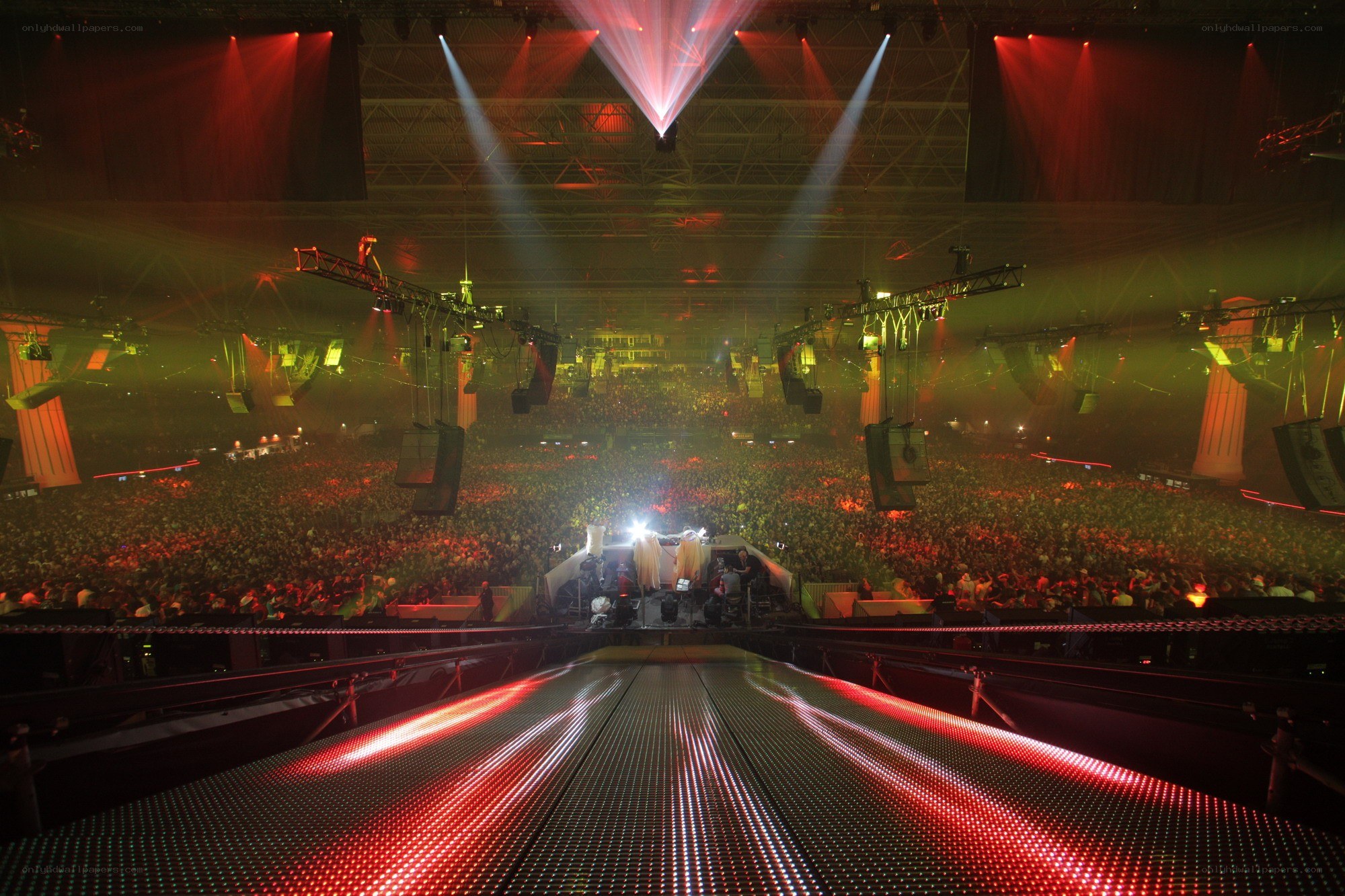 Concert stage with crowd