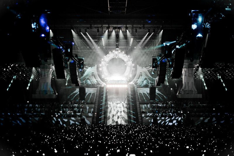 concert stage with crowd