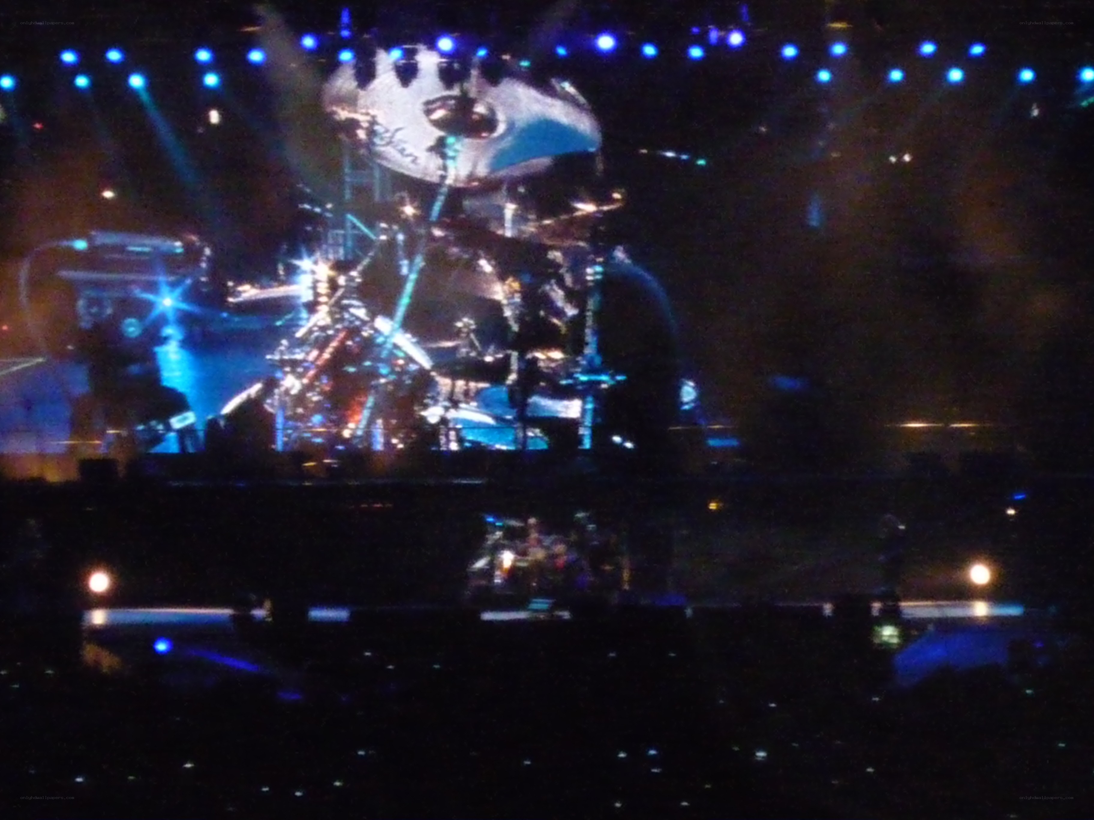 concert stage with drum kit