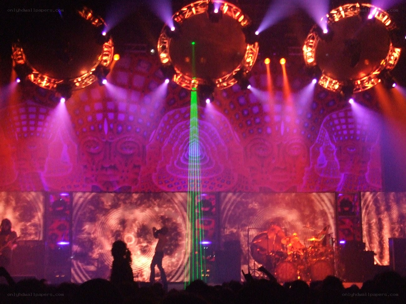 concert stage with laser lights