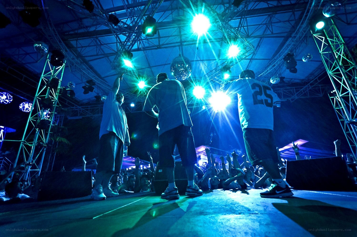 Concert stage with performers