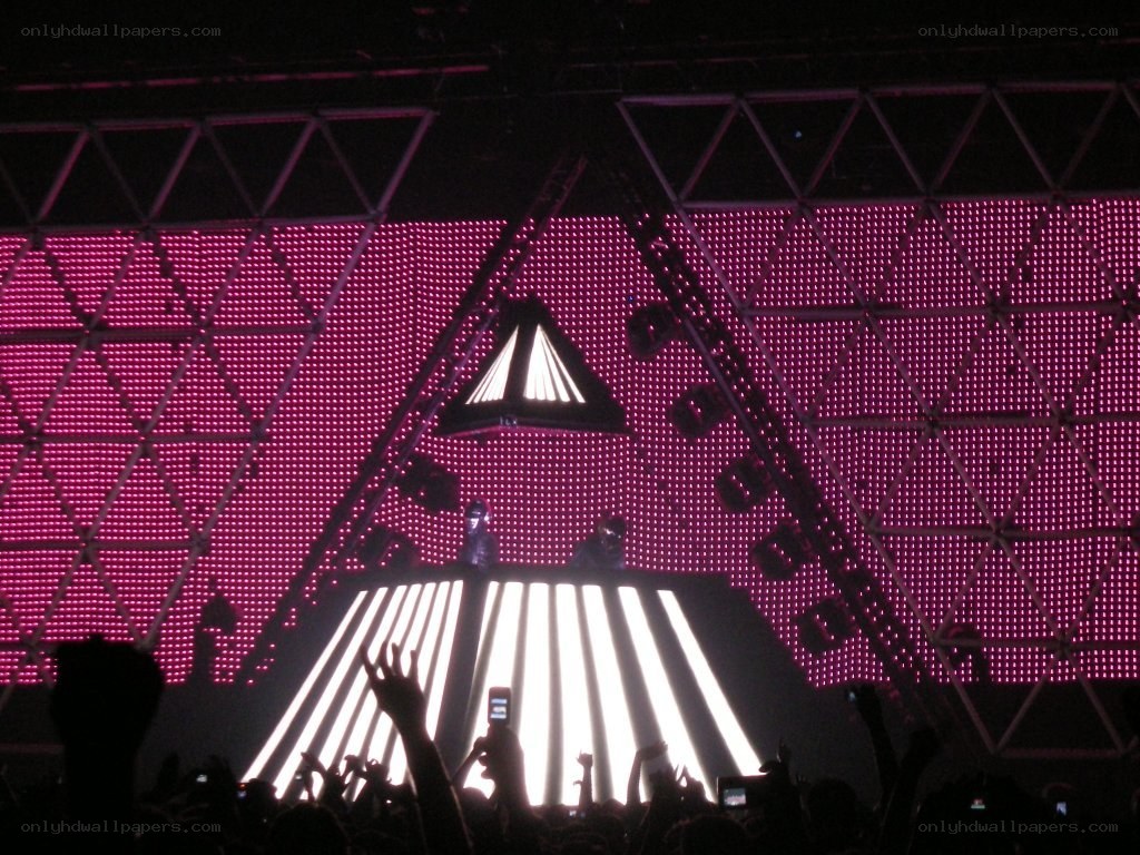 concert stage with pink lights
