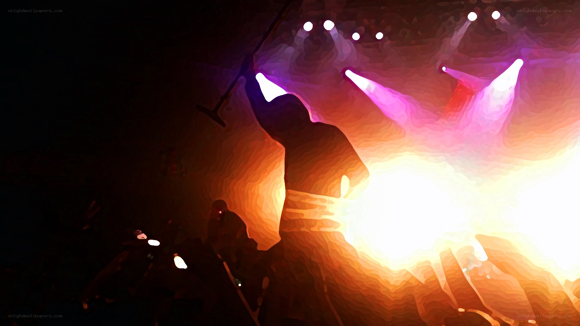 concert stage with vibrant lights