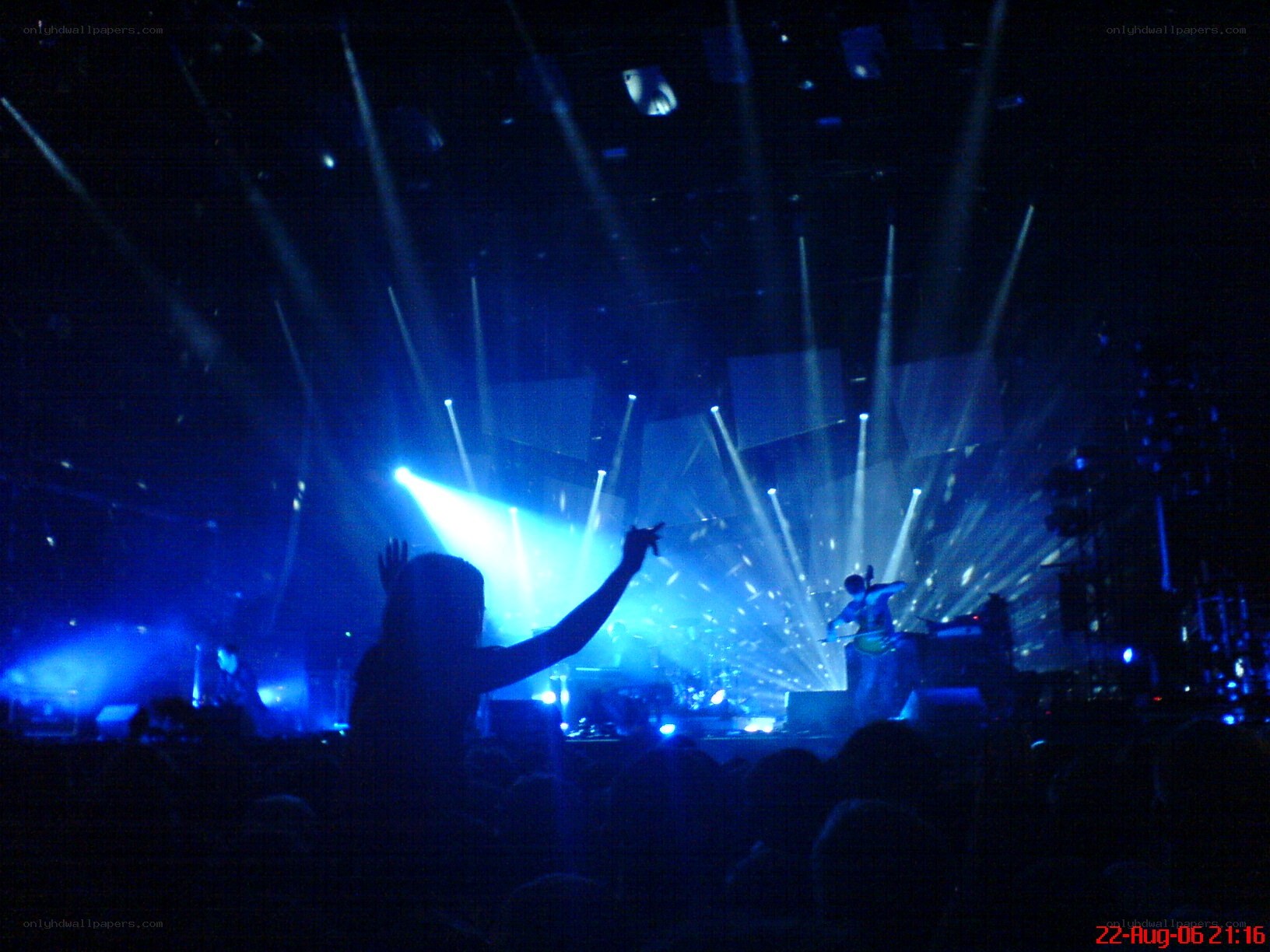 Concert with blue lights