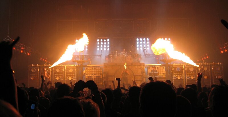Concert with fire effects