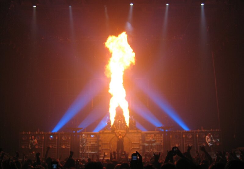 concert with fire pyrotechnics