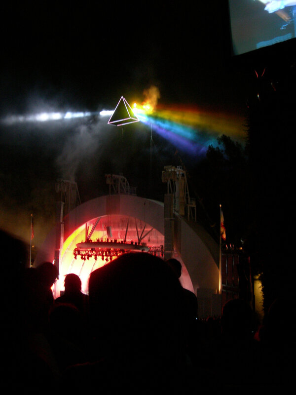 Concert with prism light show