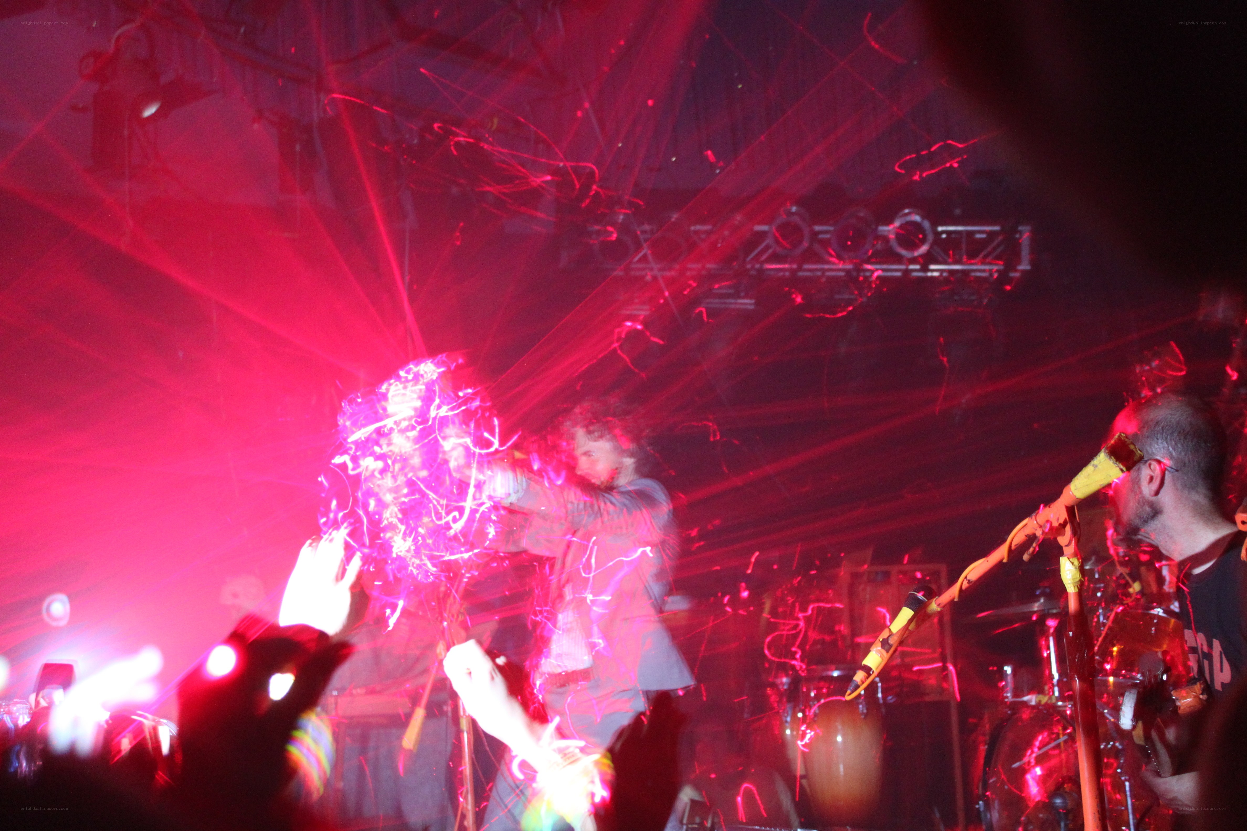 Concert with red laser lights