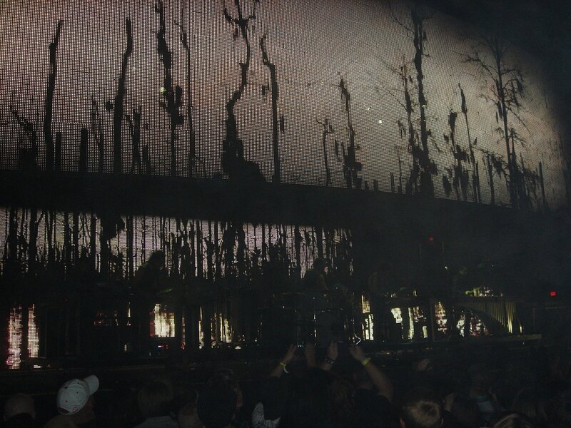 concert with silhouetted trees