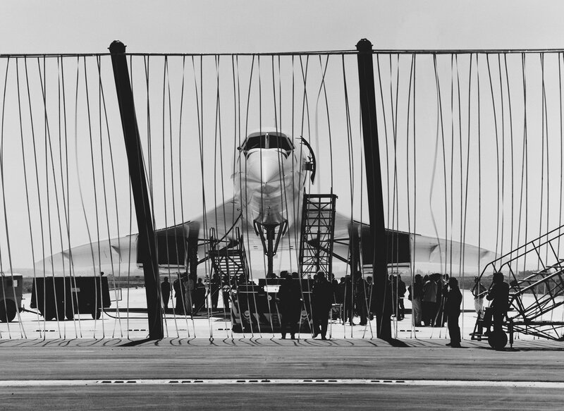 Concorde Aircraft on Tarmac — Black