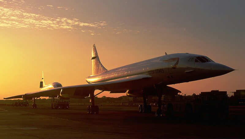 Concorde Aircraft on Tarmac — Orange