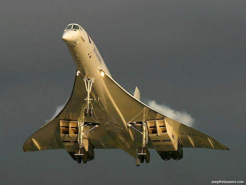 Concorde Airplane in Flight — Gray