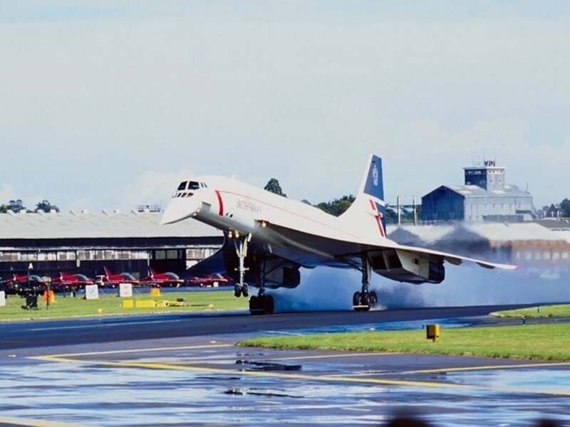 Concorde Airplane Landing — White