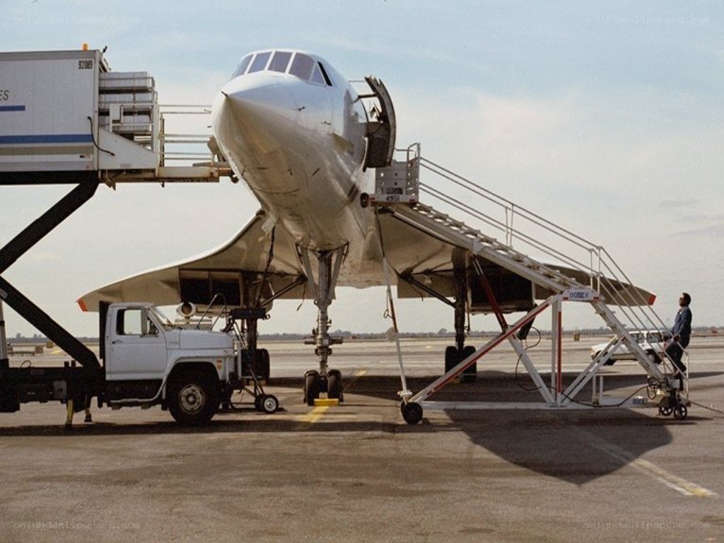 Concorde at airport gate