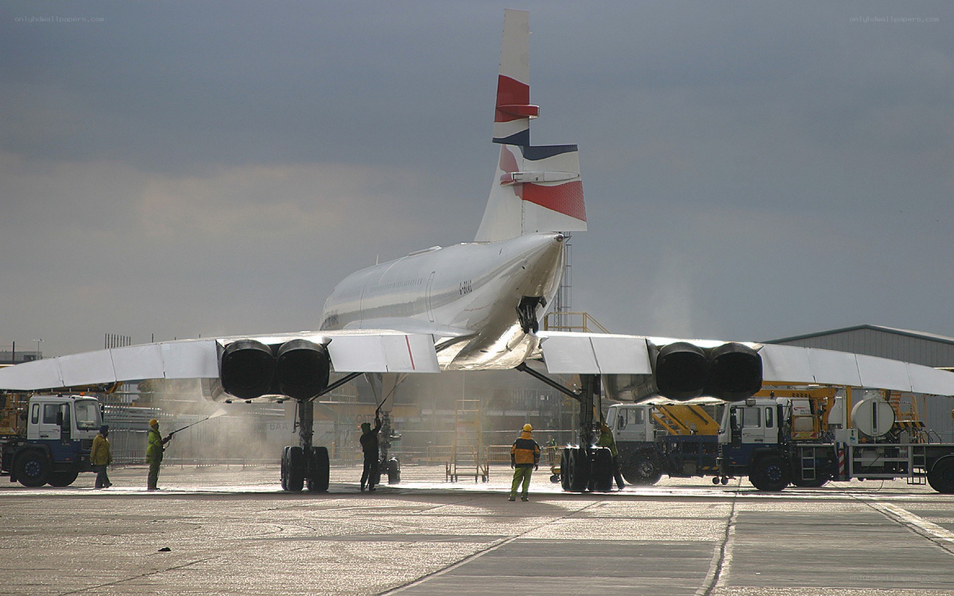 Concorde being washed at airport