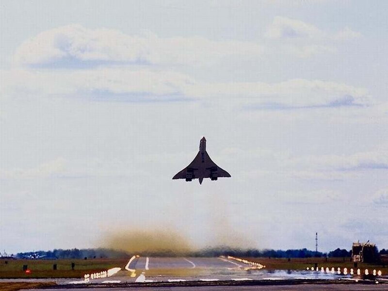Concorde taking off from runway