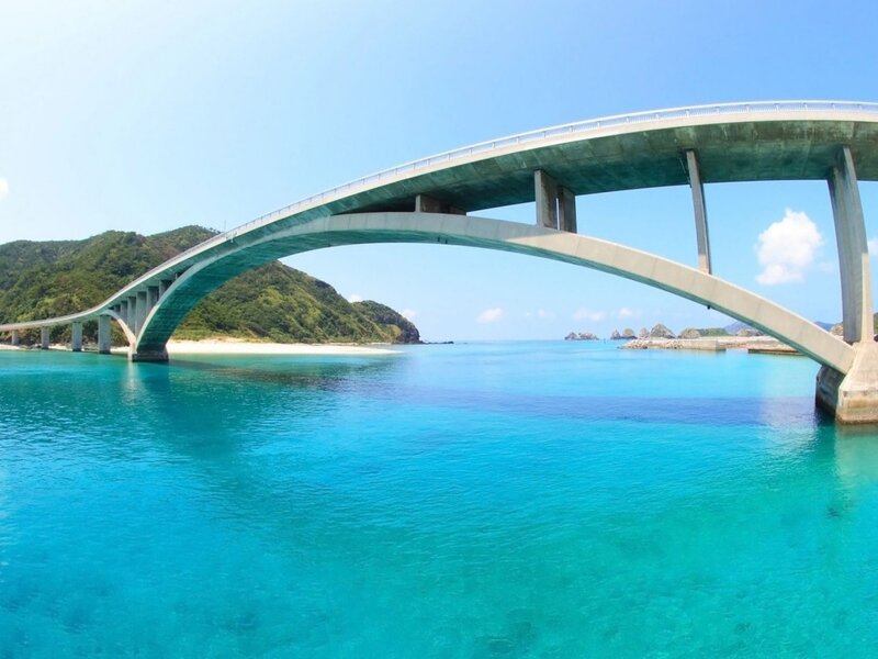 Concrete Arch Bridge — Blue, Serene