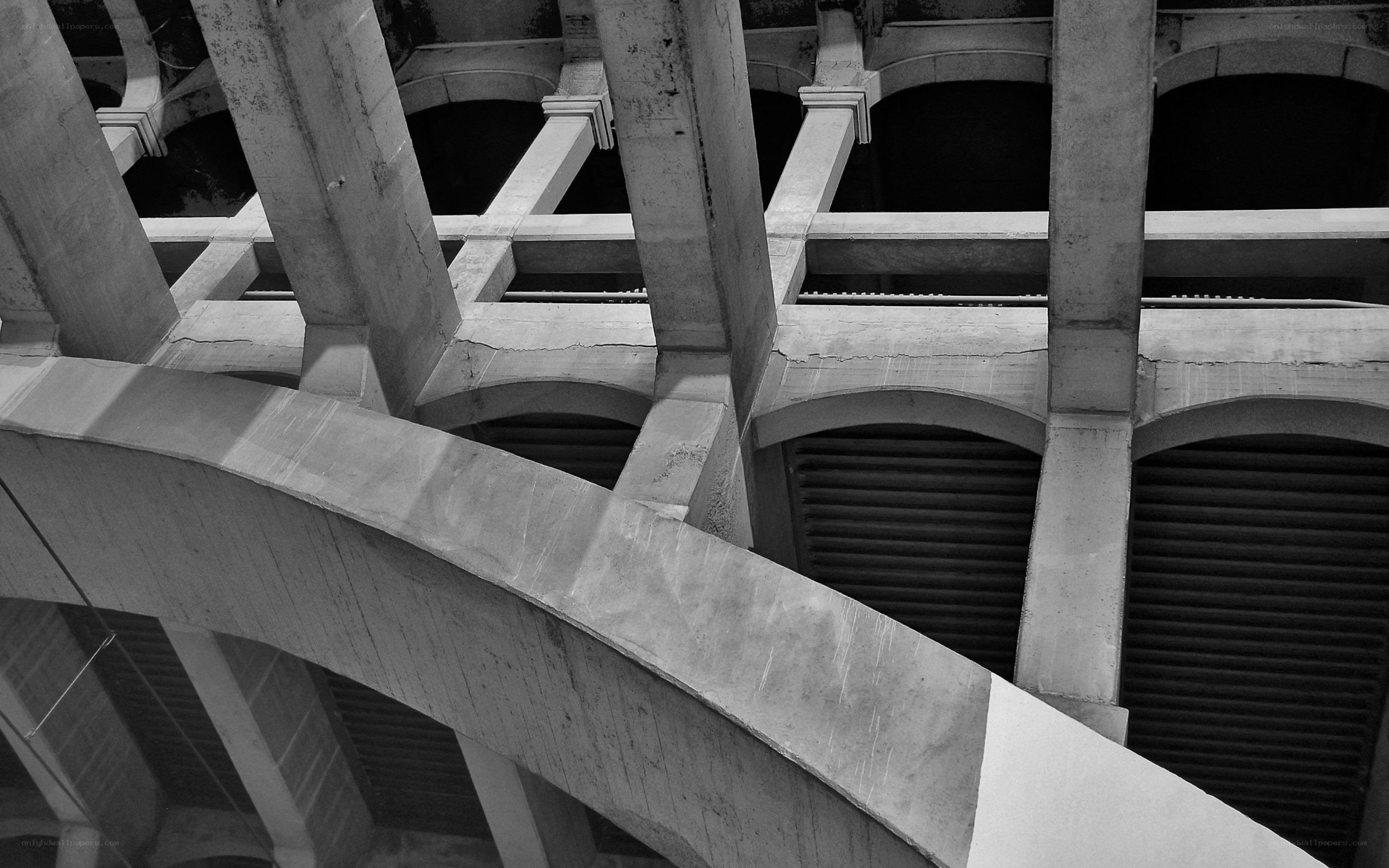 Concrete arches and columns
