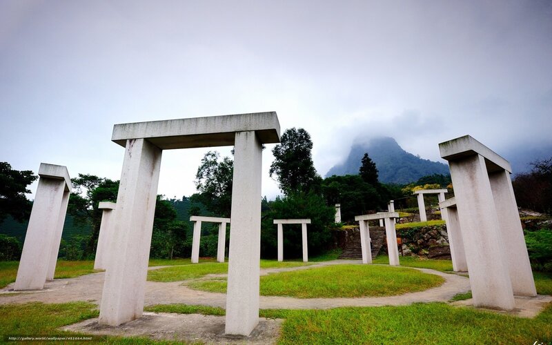 Concrete arches in a mountain park