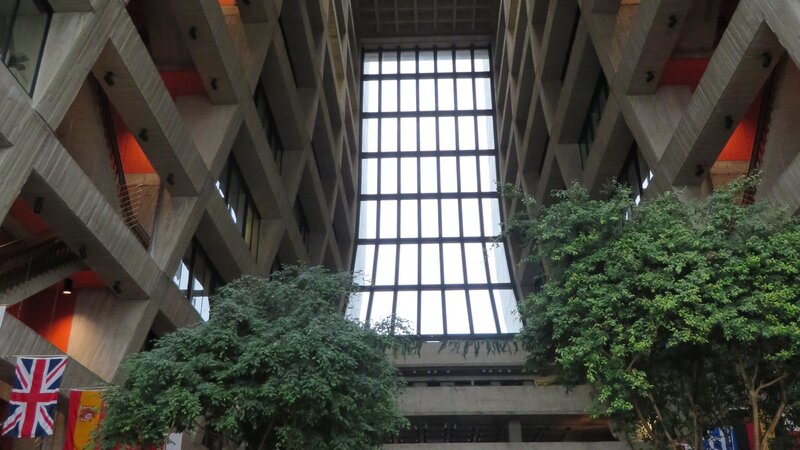 Concrete Atrium with Trees