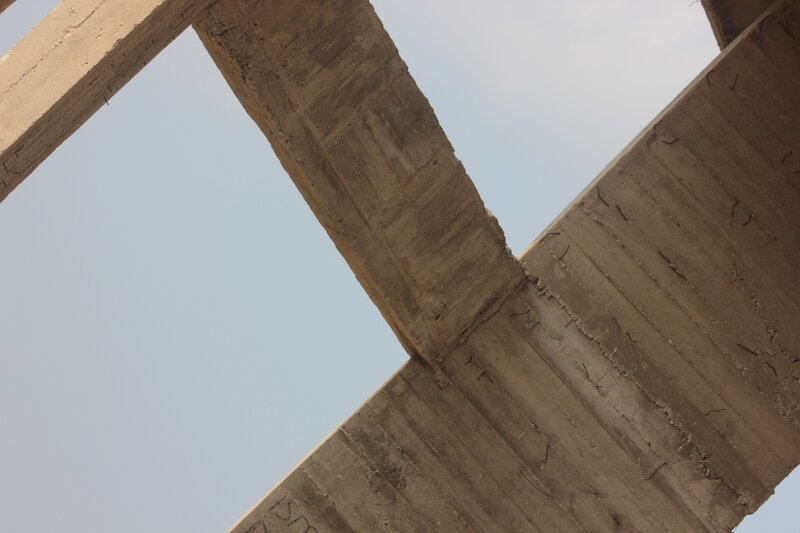 concrete beams under construction