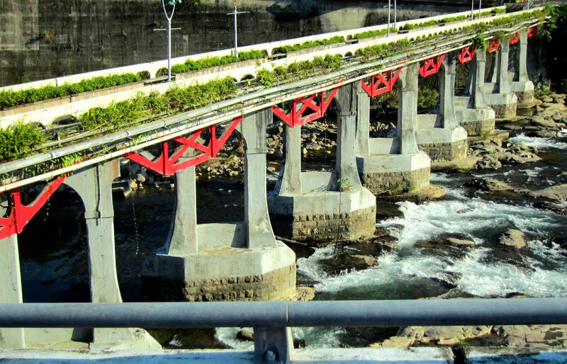 Concrete Bridge over River — Gray, Calm, Afternoon